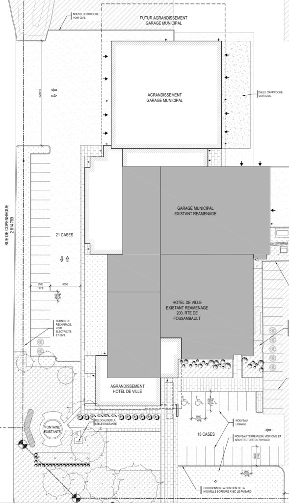 Plan aménagement garage et Hôtel de Ville Saint-Augustin