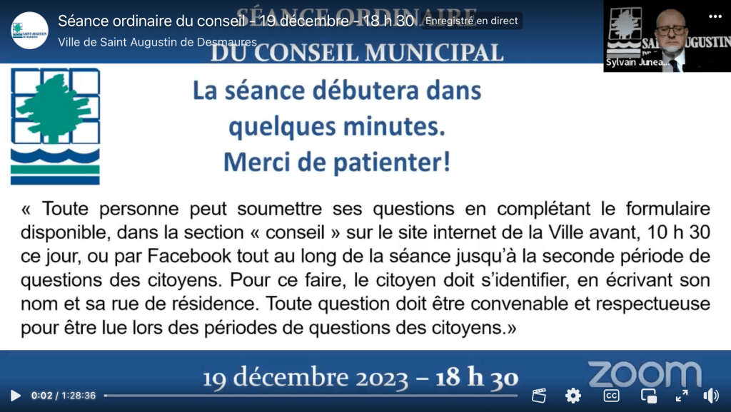 Séance 19 décembre 2023