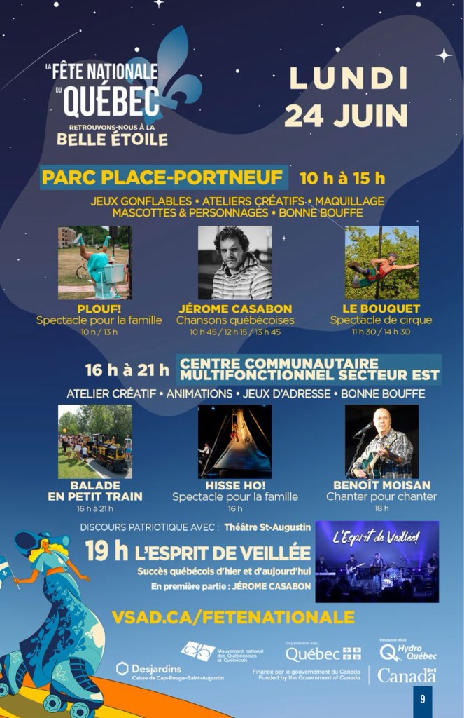 Programmation Fête Nationale à Saint-Augustin-de-Desmaures