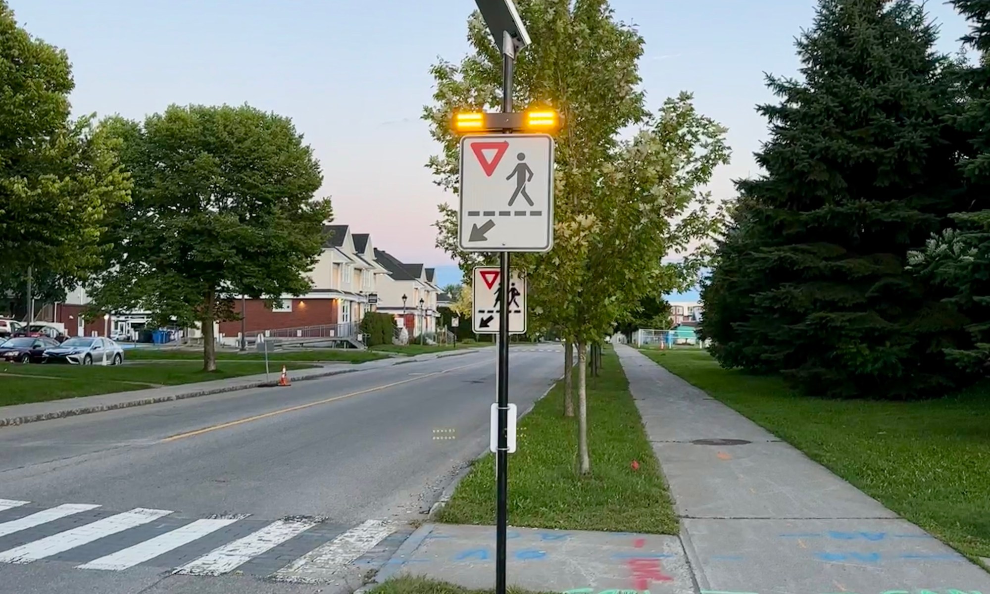 Nouvelle signalisation passage pour piétons Jean-Juneau